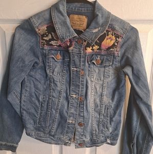 Girls Levi's Jacket Customized with Embroidery and Spell Fabric And Swim Top
